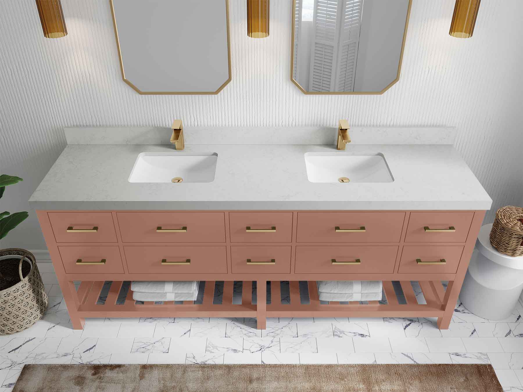 Parker 84 in. W x 22 in. D Double Sink Bathroom Vanity - Willow Bath and Vanity