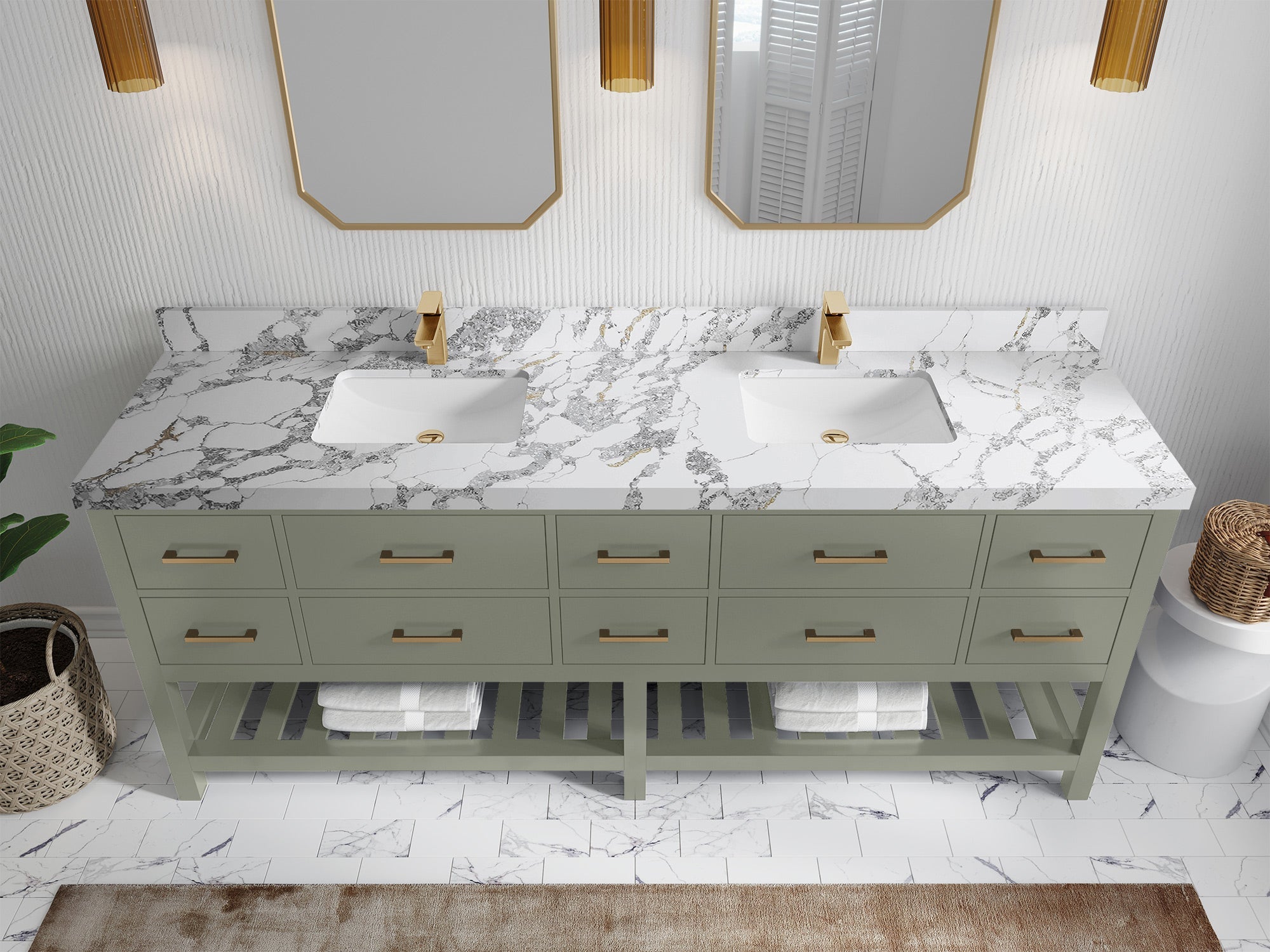 Parker 84 in. W x 22 in. D Double Sink Bathroom Vanity - Willow Bath and Vanity