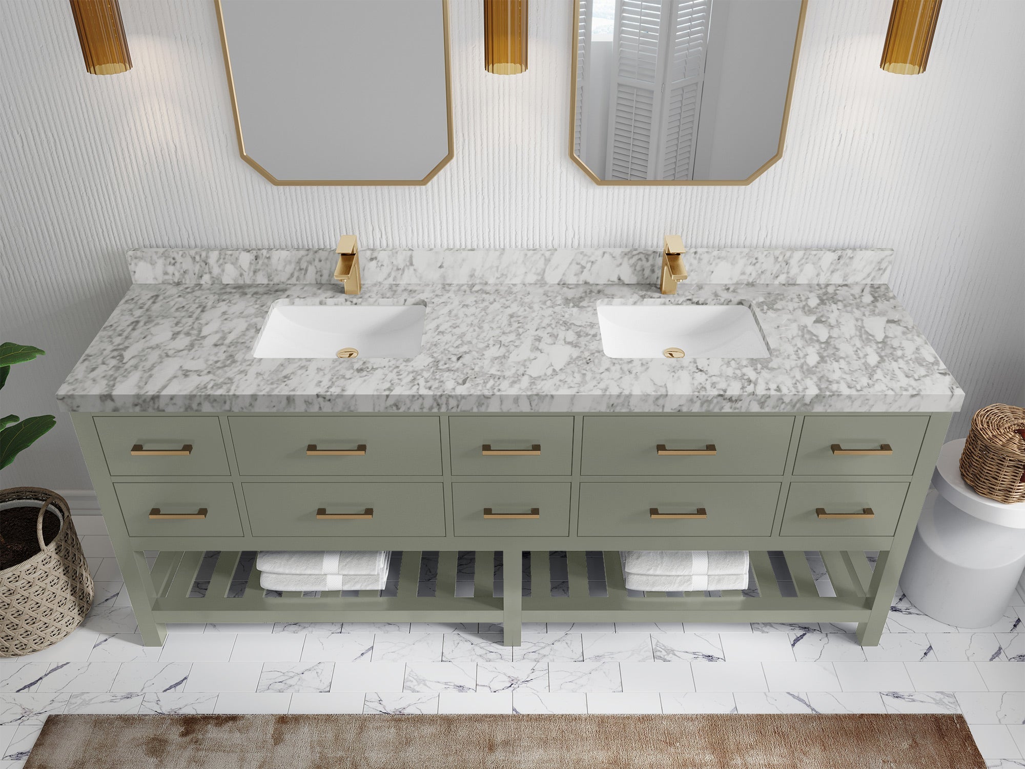 Parker 84 in. W x 22 in. D Double Sink Bathroom Vanity - Willow Bath and Vanity