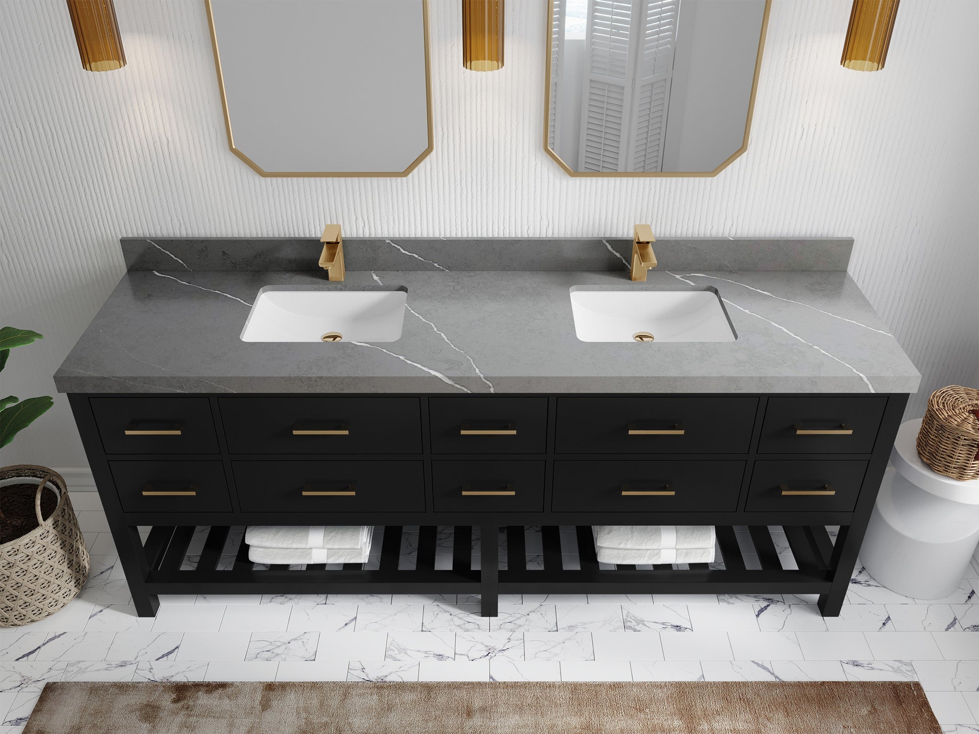 Parker 84 in. W x 22 in. D Double Sink Bathroom Vanity - Willow Bath and Vanity