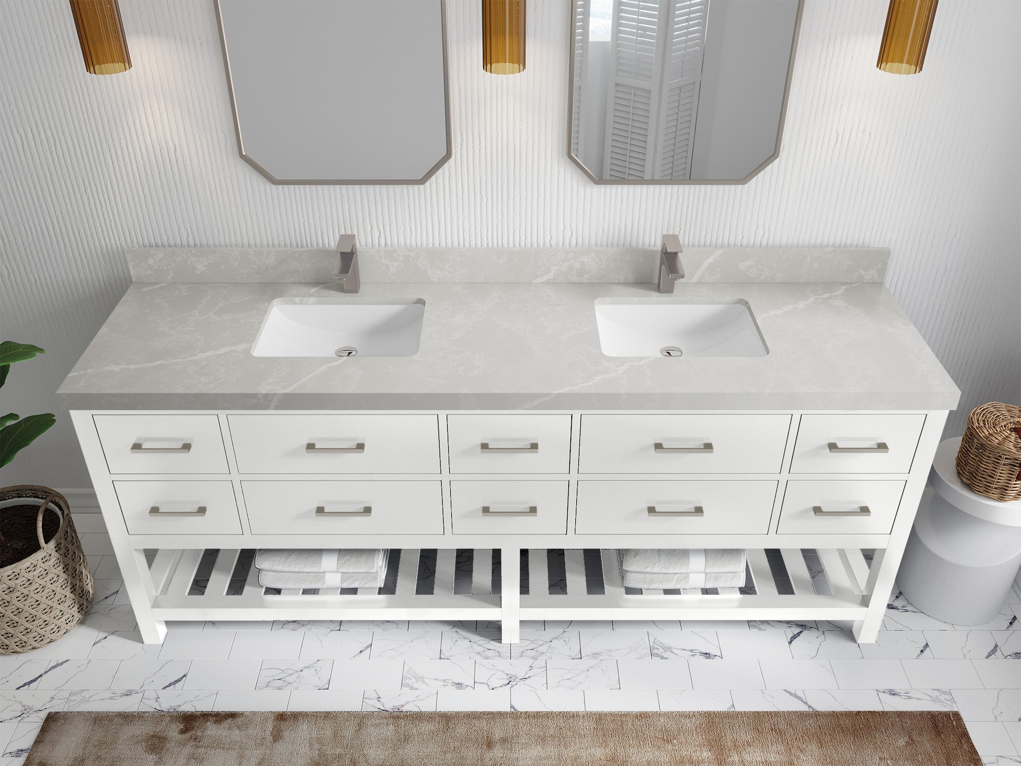 Parker 84 in. W x 22 in. D Double Sink Bathroom Vanity - Willow Bath and Vanity