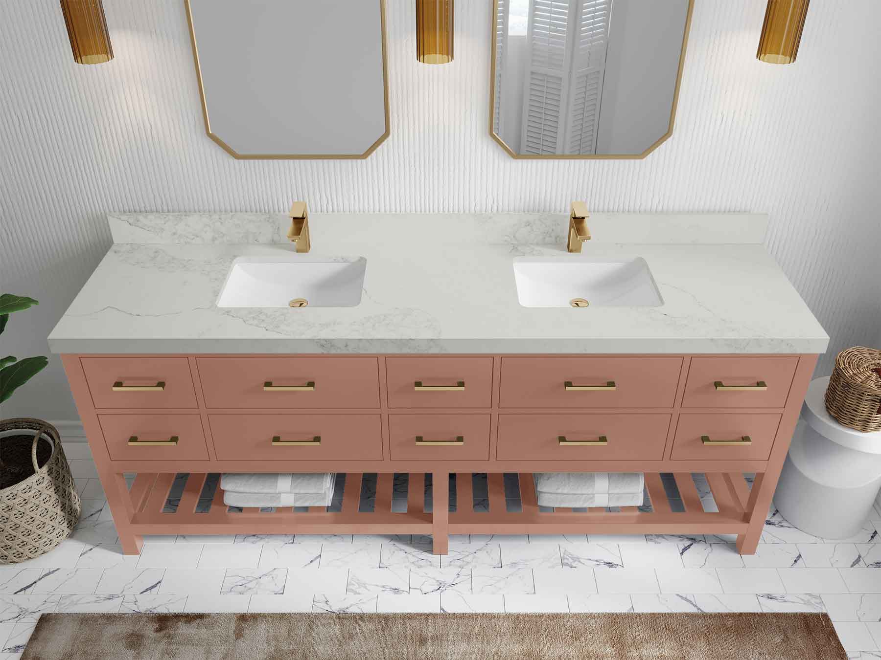 Parker 84 in. W x 22 in. D Double Sink Bathroom Vanity - Willow Bath and Vanity
