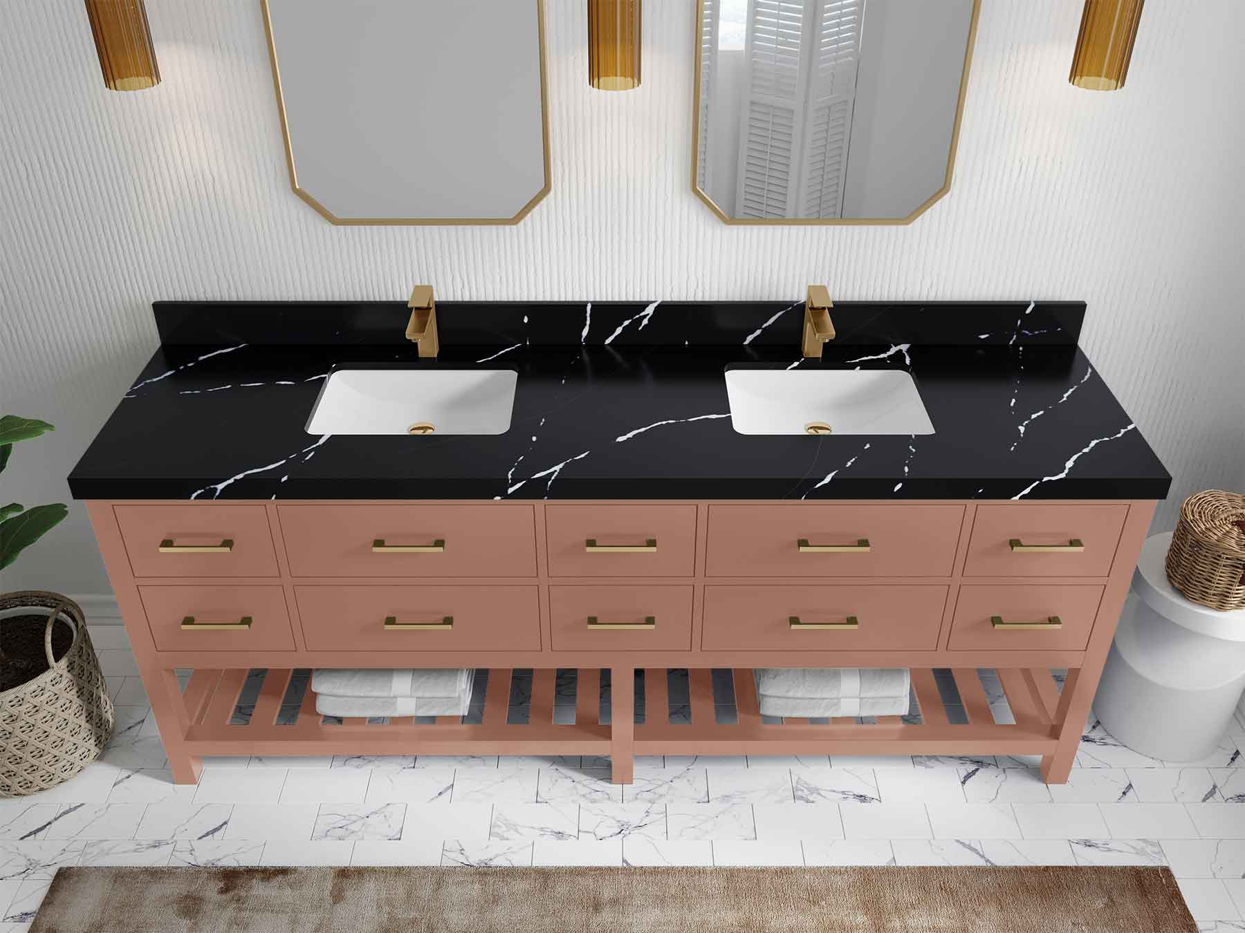 Parker 84 in. W x 22 in. D Double Sink Bathroom Vanity - Willow Bath and Vanity