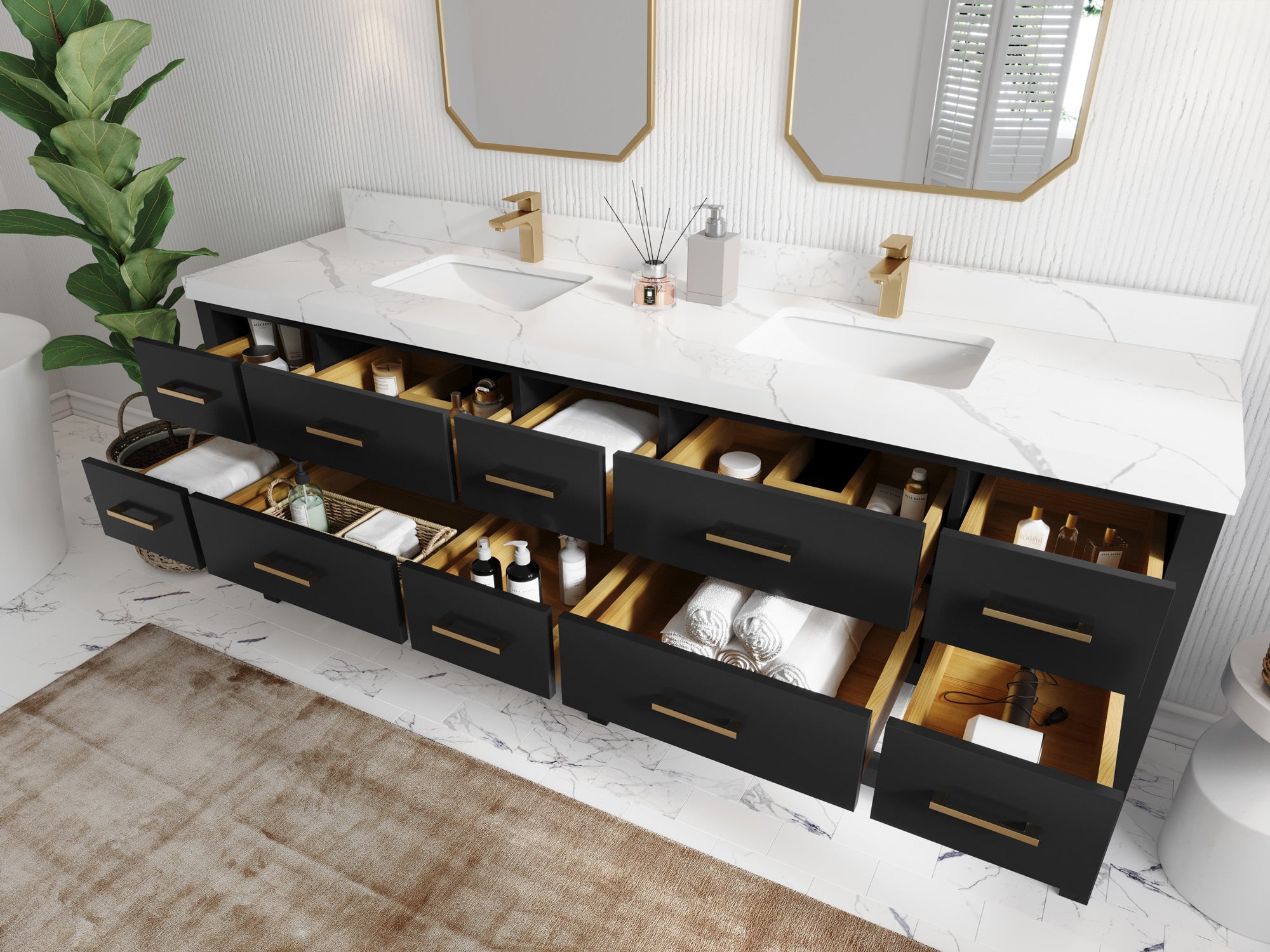 Parker 84 in. W x 22 in. D Double Sink Bathroom Vanity - Willow Bath and Vanity