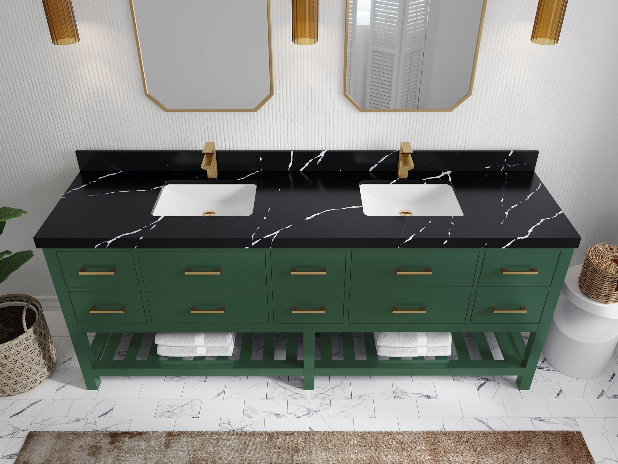 Parker 84 in. W x 22 in. D Double Sink Bathroom Vanity - Willow Bath and Vanity