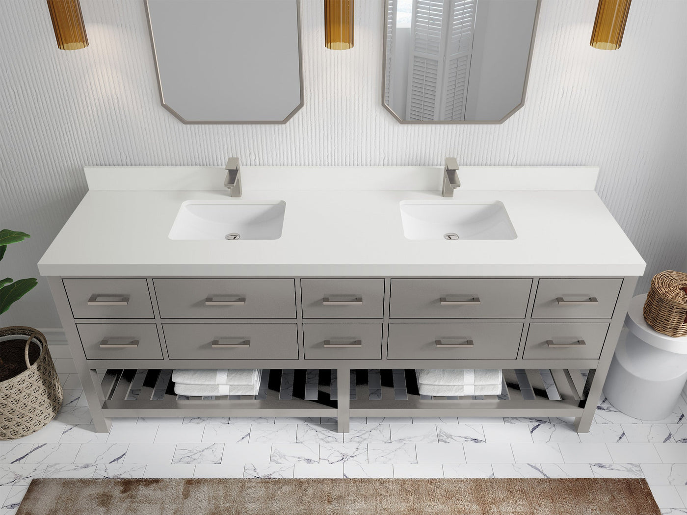 Parker 84 in. W x 22 in. D Double Sink Bathroom Vanity