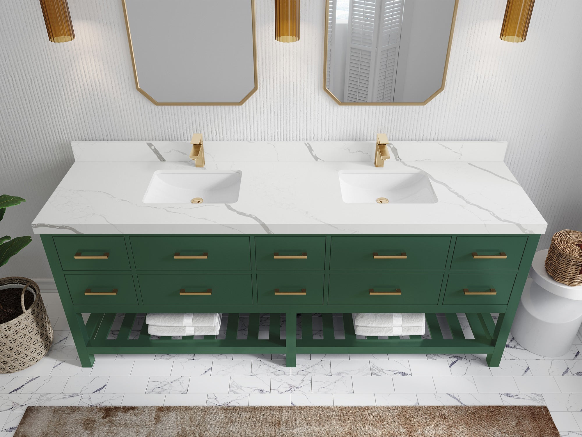 Parker 84 in. W x 22 in. D Double Sink Bathroom Vanity - Willow Bath and Vanity