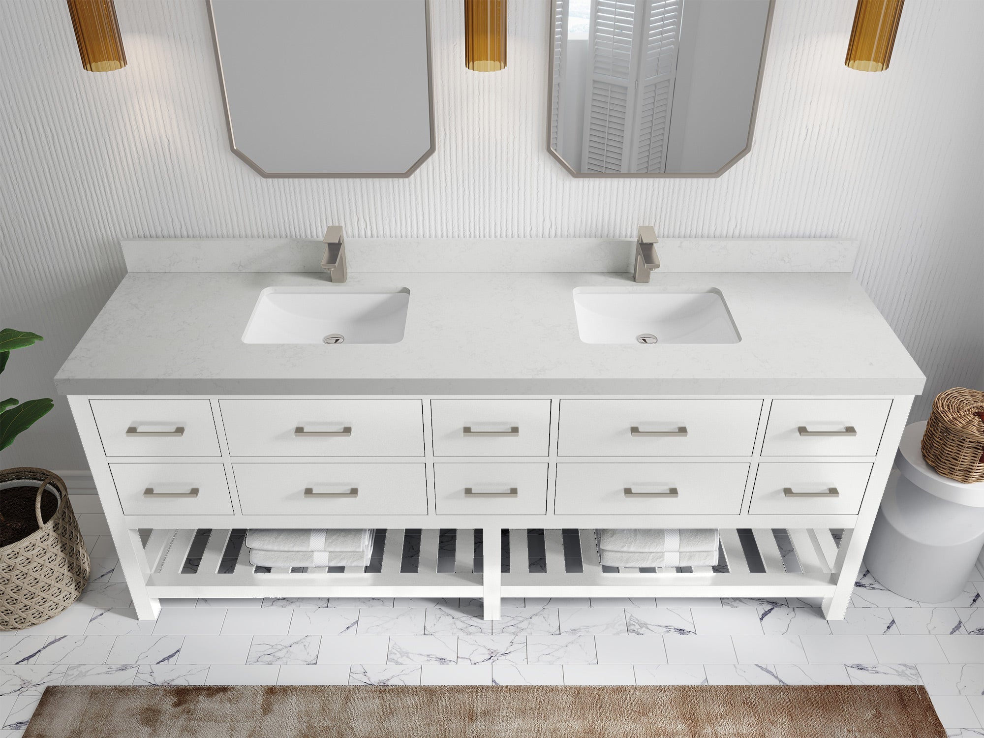Parker 84 in. W x 22 in. D Double Sink Bathroom Vanity - Willow Bath and Vanity