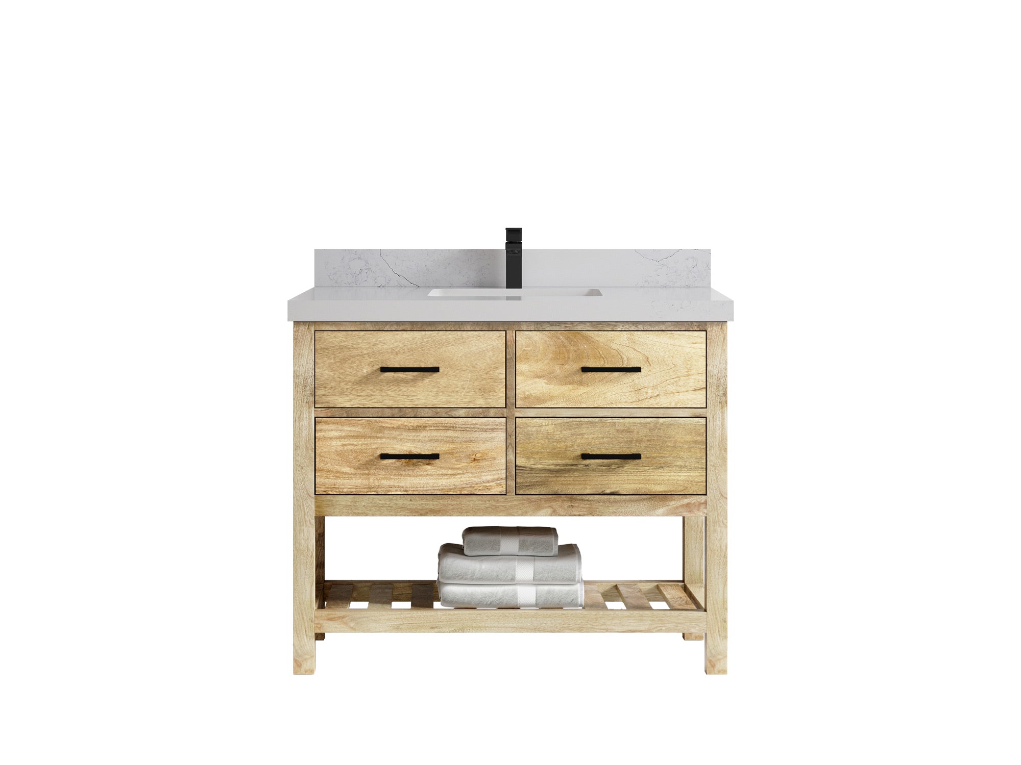 Parker Mango Wood 42 in. W x 22 in. D Single Sink Bathroom Vanity - Willow Bath and Vanity