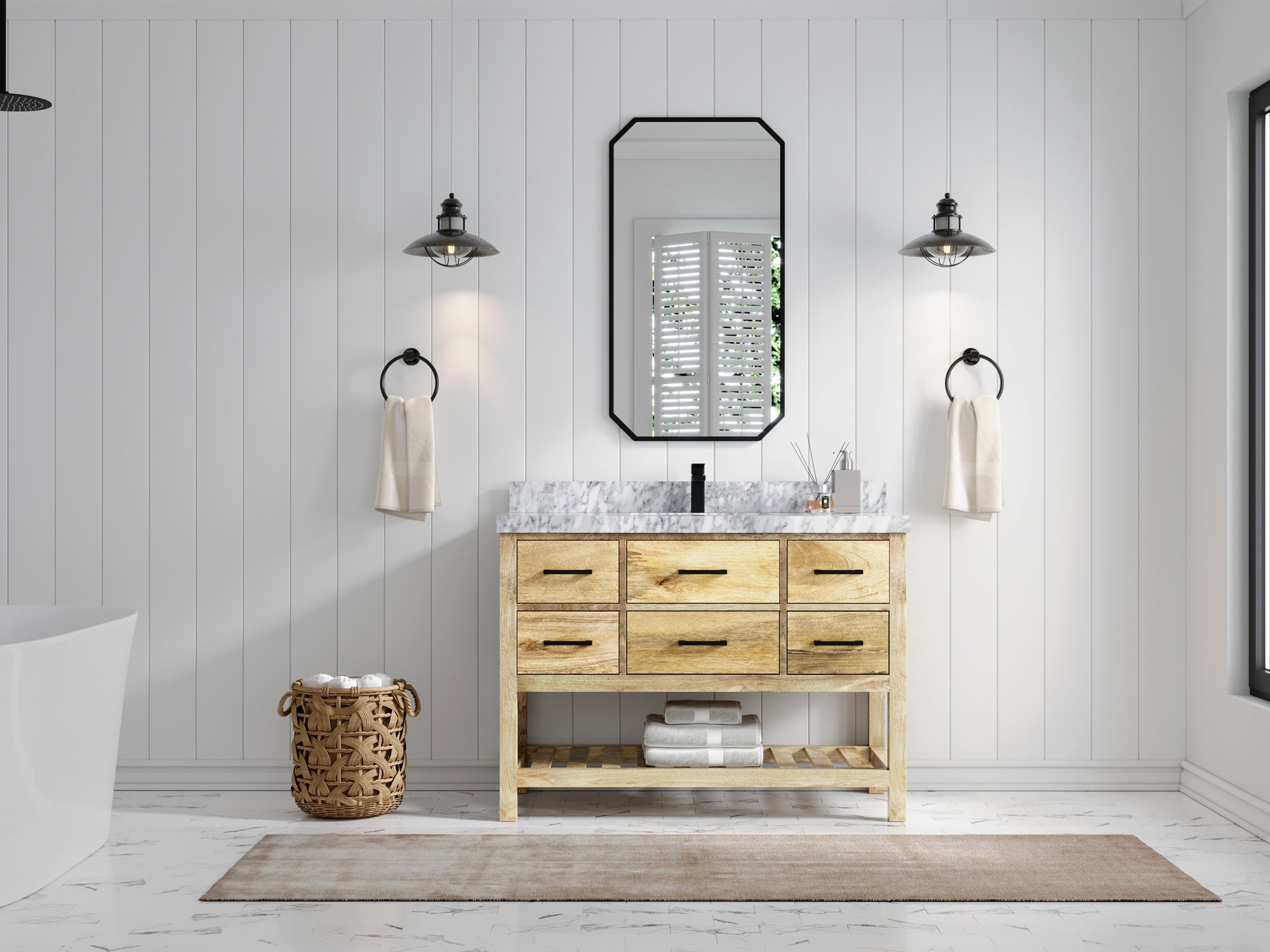 Parker Mango Wood 48 in. W x 22 in. D Single Sink Bathroom Vanity - Willow Bath and Vanity