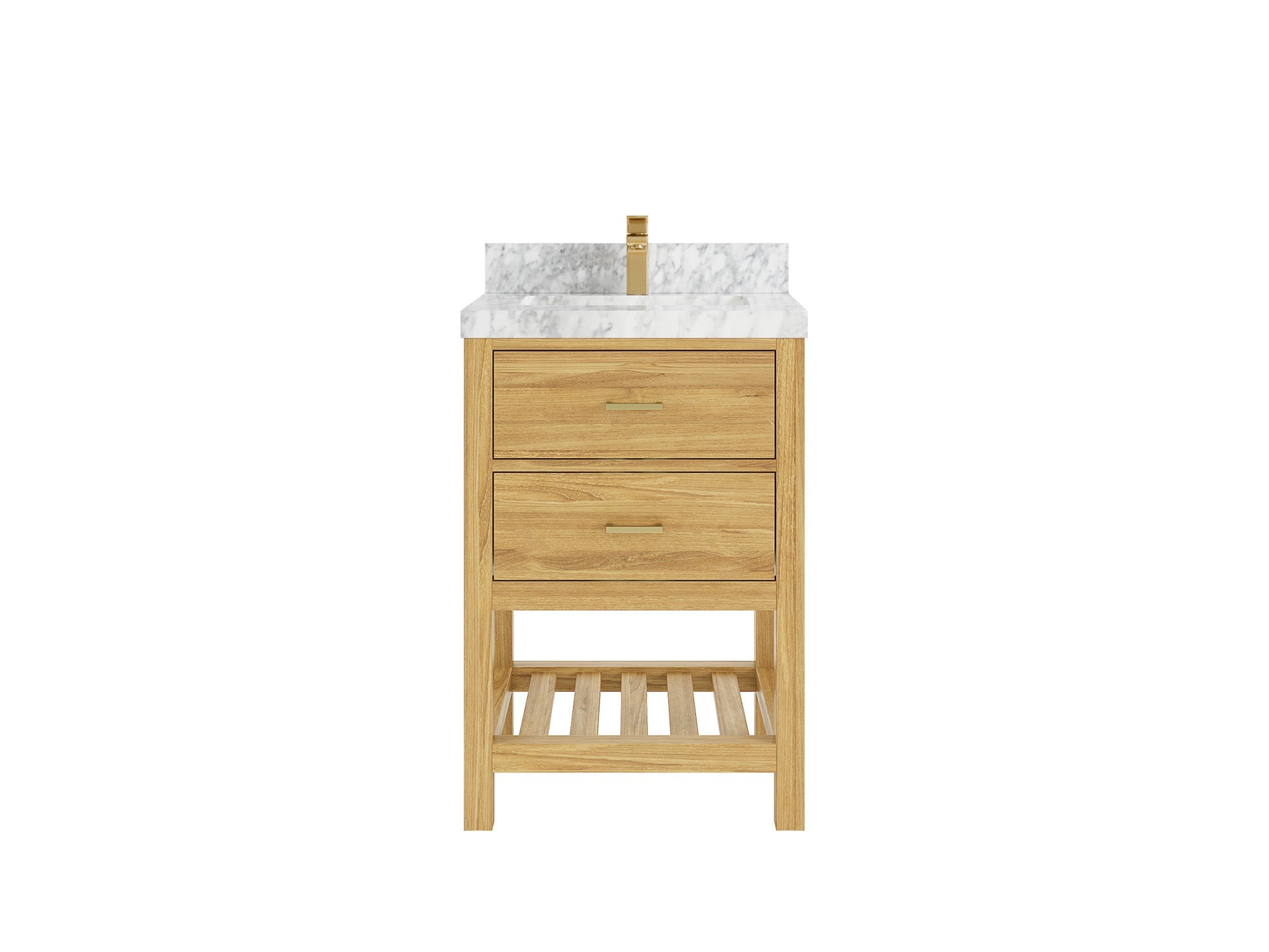 Parker Teak Wood 24 in. W x 22 in. D Single Sink Bathroom Vanity - Willow Bath and Vanity