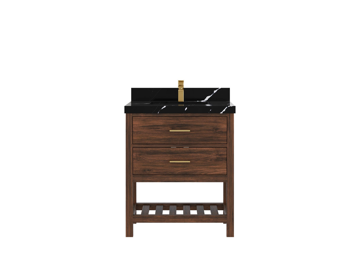 Parker Teak Wood 30 in. W x 22 in. D Single Sink Bathroom Vanity - Willow Bath and Vanity