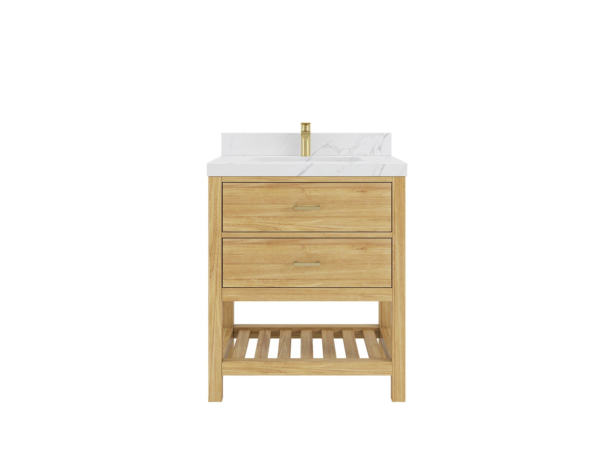 Parker Teak Wood 30 in. W x 22 in. D Single Sink Bathroom Vanity - Willow Bath and Vanity
