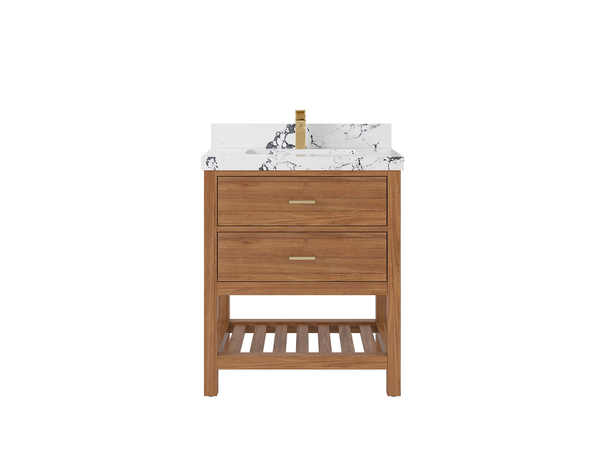 Parker Teak Wood 30 in. W x 22 in. D Single Sink Bathroom Vanity - Willow Bath and Vanity