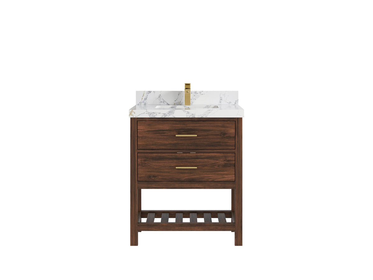 Parker Teak Wood 30 in. W x 22 in. D Single Sink Bathroom Vanity - Willow Bath and Vanity