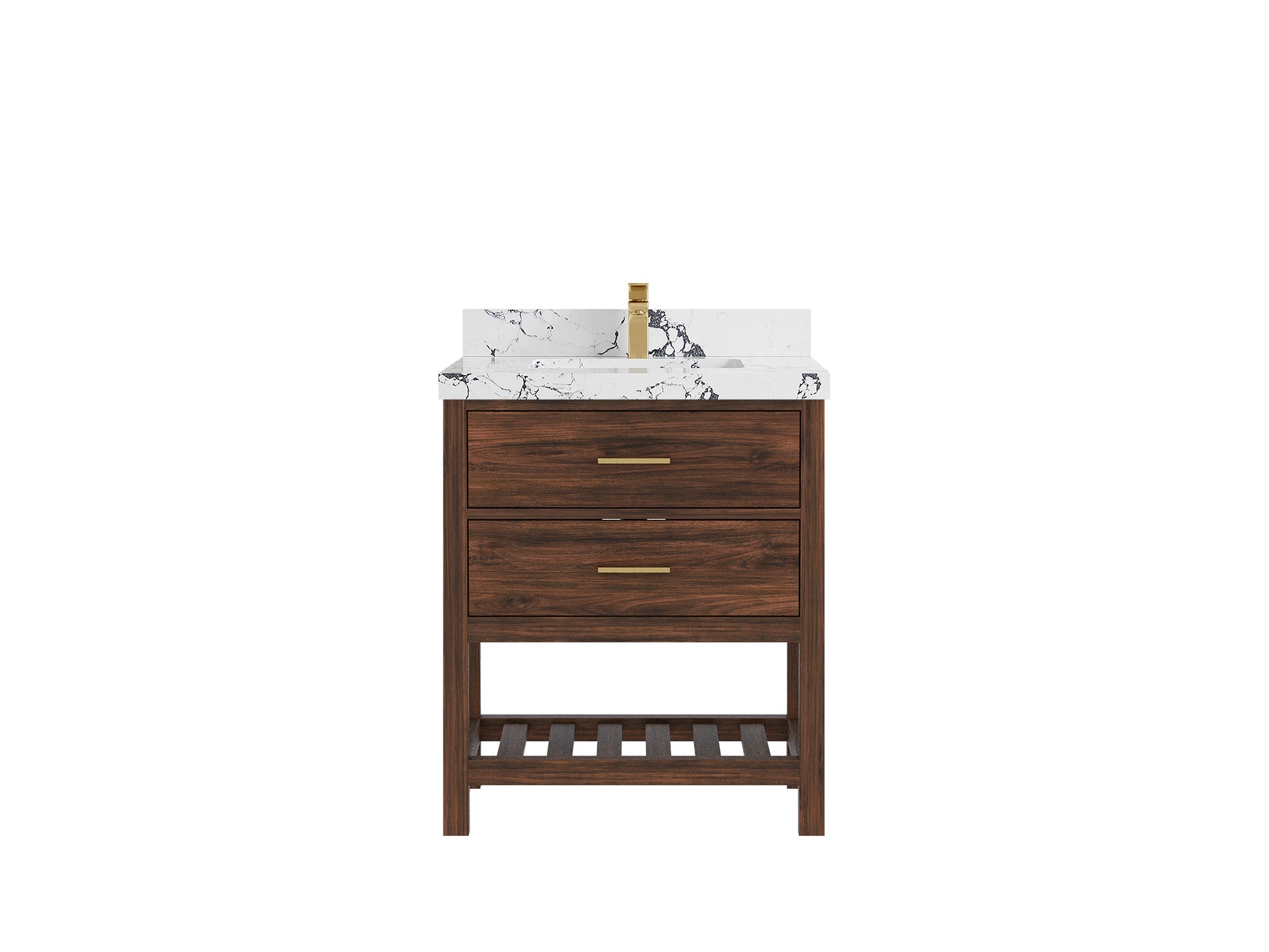 Parker Teak Wood 30 in. W x 22 in. D Single Sink Bathroom Vanity - Willow Bath and Vanity