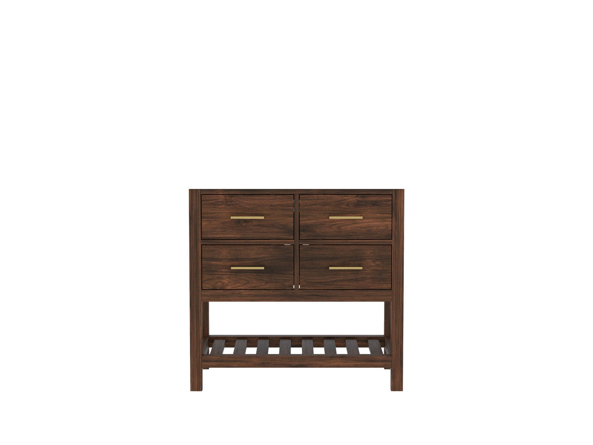 Parker Teak Wood 36 in. W x 22 in. D Center Sink Bathroom Vanity - Willow Bath and Vanity