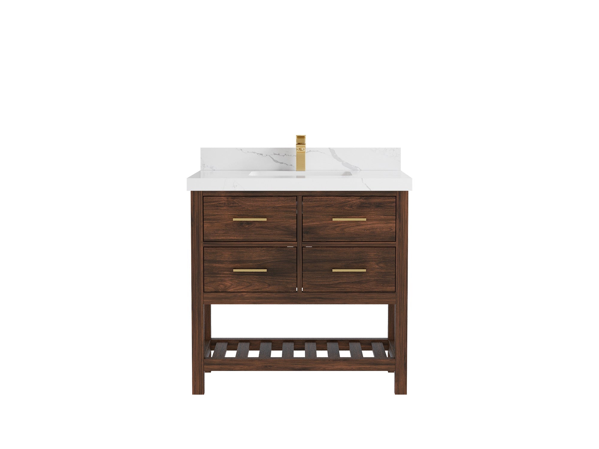Parker Teak Wood 36 in. W x 22 in. D Center Sink Bathroom Vanity - Willow Bath and Vanity