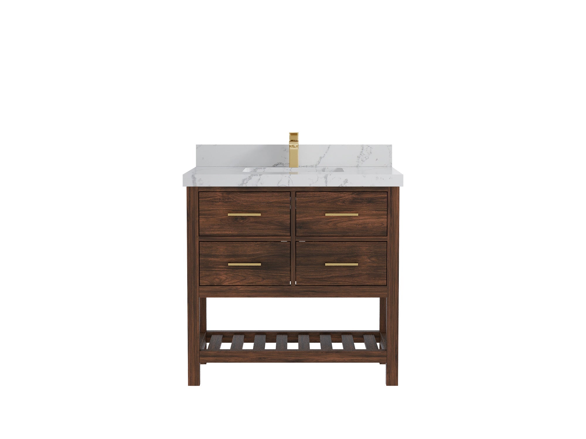 Parker Teak Wood 36 in. W x 22 in. D Center Sink Bathroom Vanity - Willow Bath and Vanity
