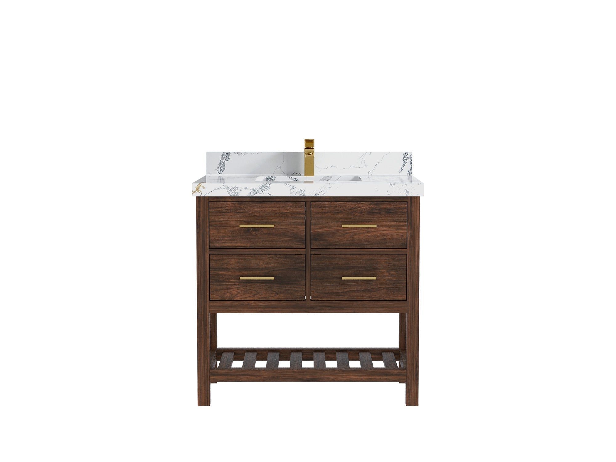 Parker Teak Wood 36 in. W x 22 in. D Center Sink Bathroom Vanity - Willow Bath and Vanity
