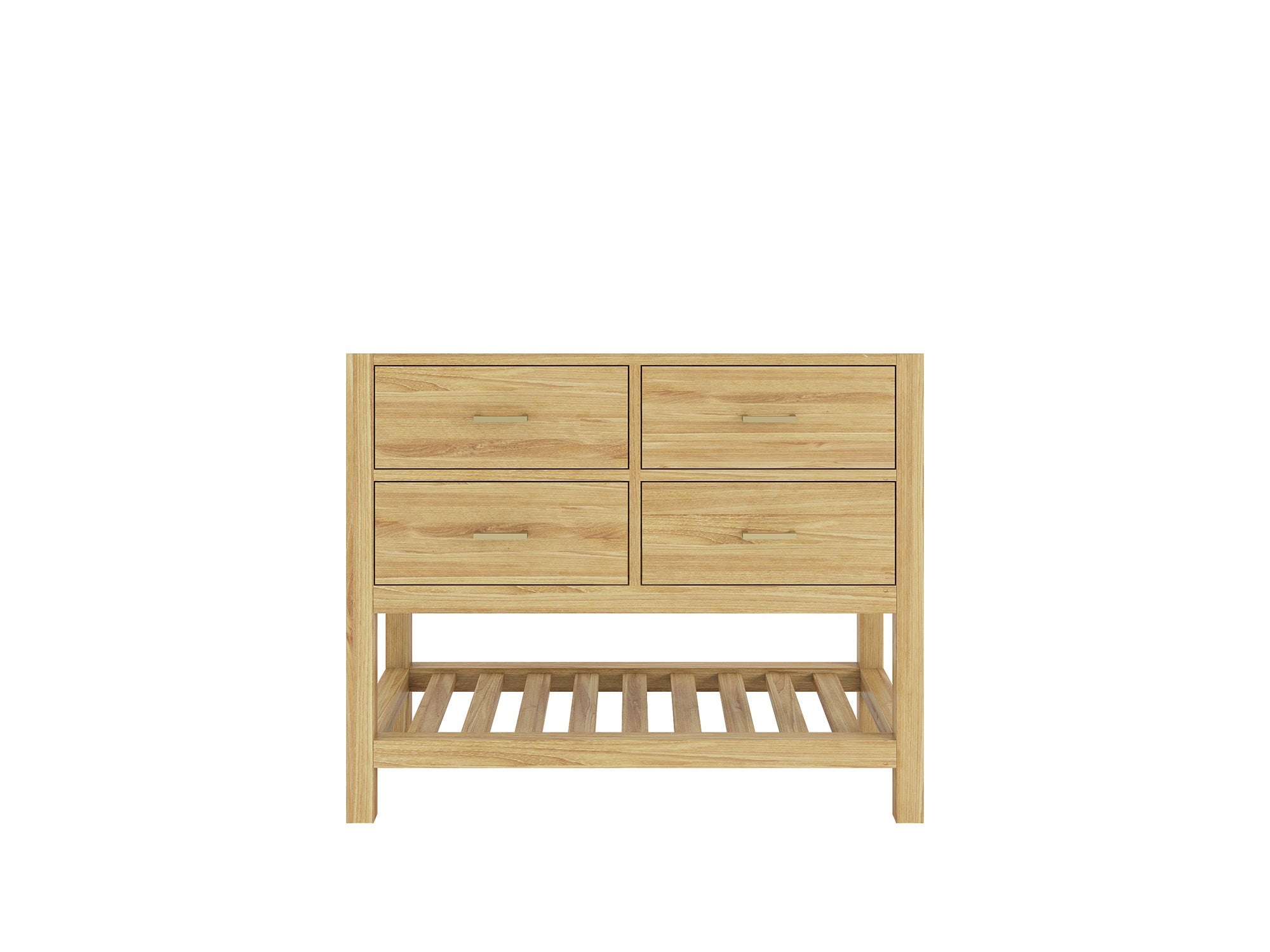 Parker Teak Wood 42 in. W x 22 in. D Single Sink Bathroom Vanity - Willow Bath and Vanity