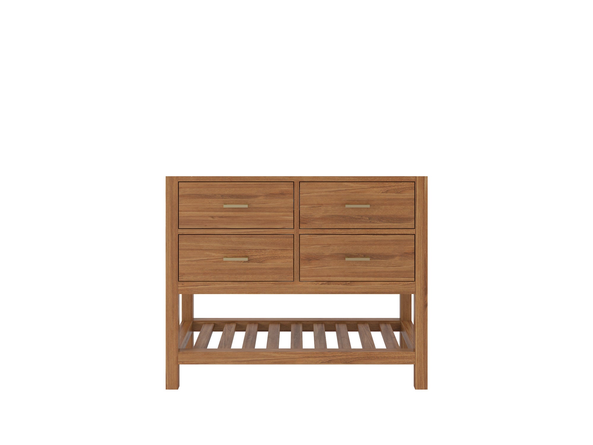 Parker Teak Wood 42 in. W x 22 in. D Single Sink Bathroom Vanity - Willow Bath and Vanity