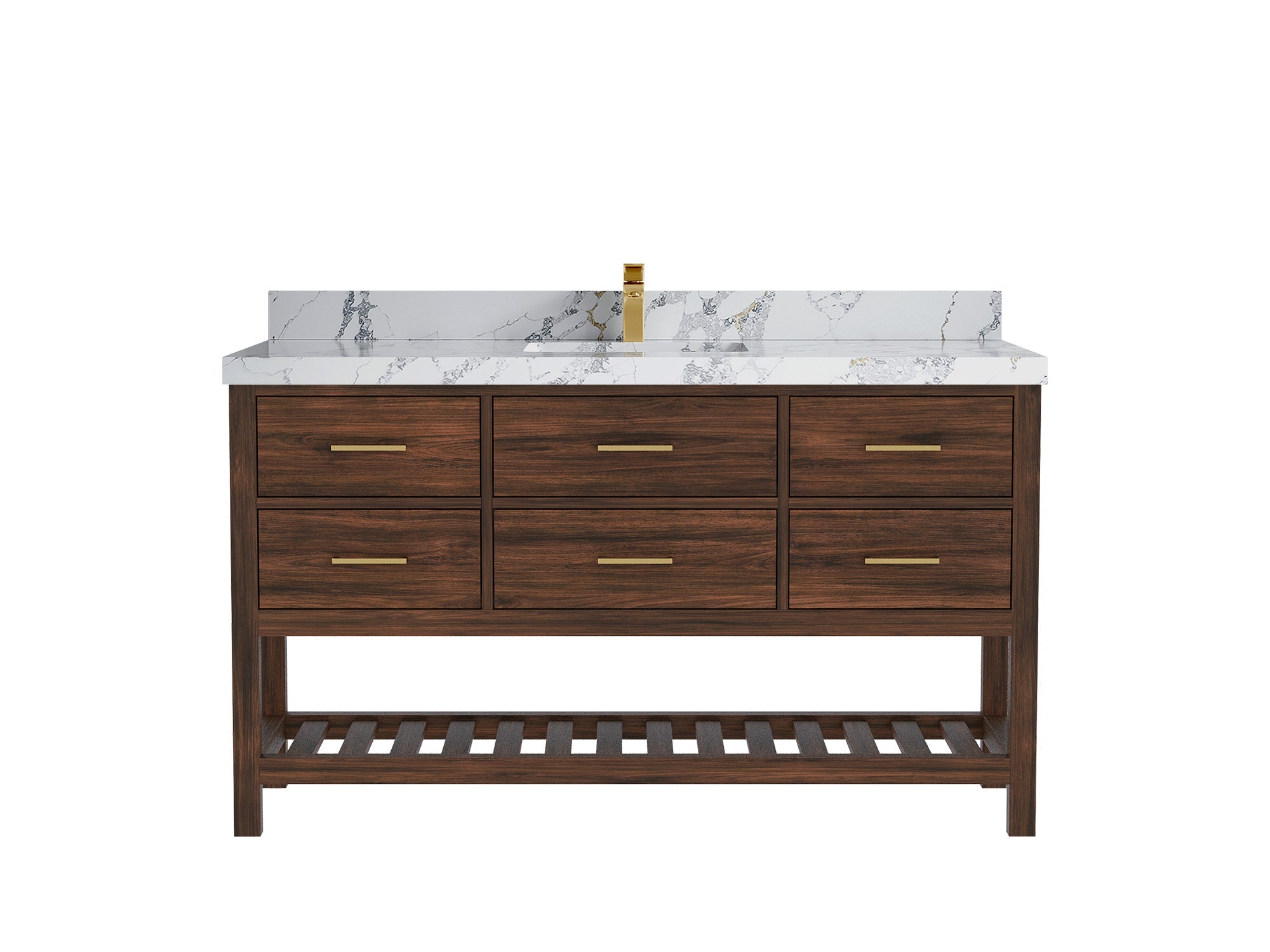 Parker Teak Wood 60 in. W x 22 in. D Single Sink Bathroom Vanity - Willow Bath and Vanity