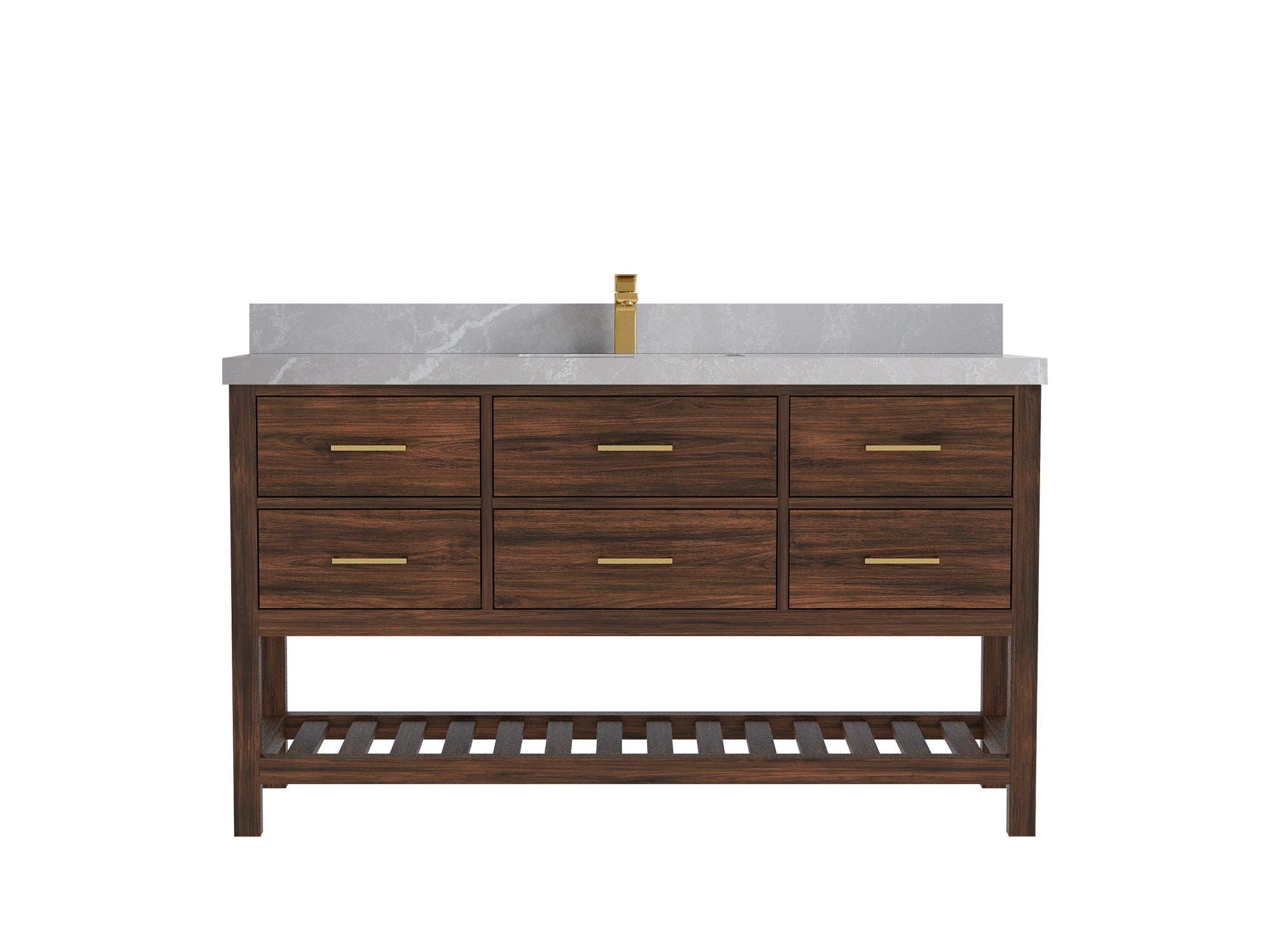 Parker Teak Wood 60 in. W x 22 in. D Single Sink Bathroom Vanity - Willow Bath and Vanity
