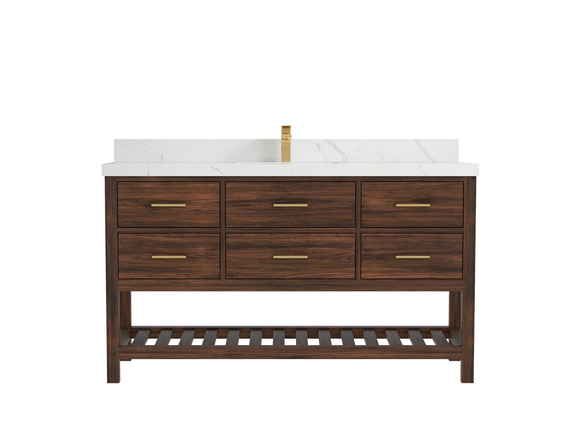 Parker Teak Wood 60 in. W x 22 in. D Single Sink Bathroom Vanity - Willow Bath and Vanity