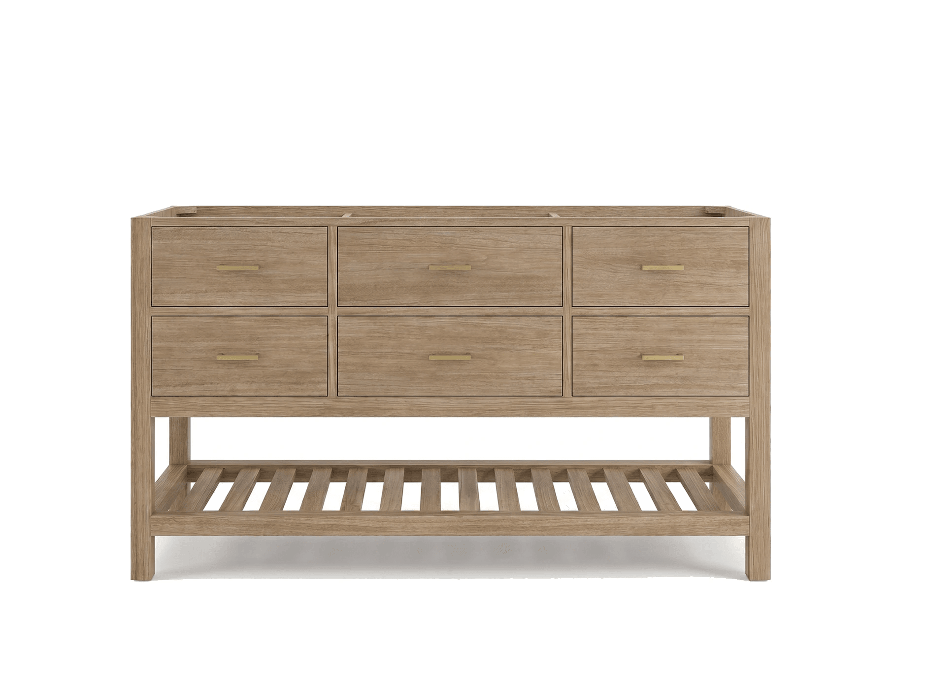 Parker Teak Wood 60 in. W x 22 in. D Single Sink Bathroom Vanity - Willow Bath and Vanity