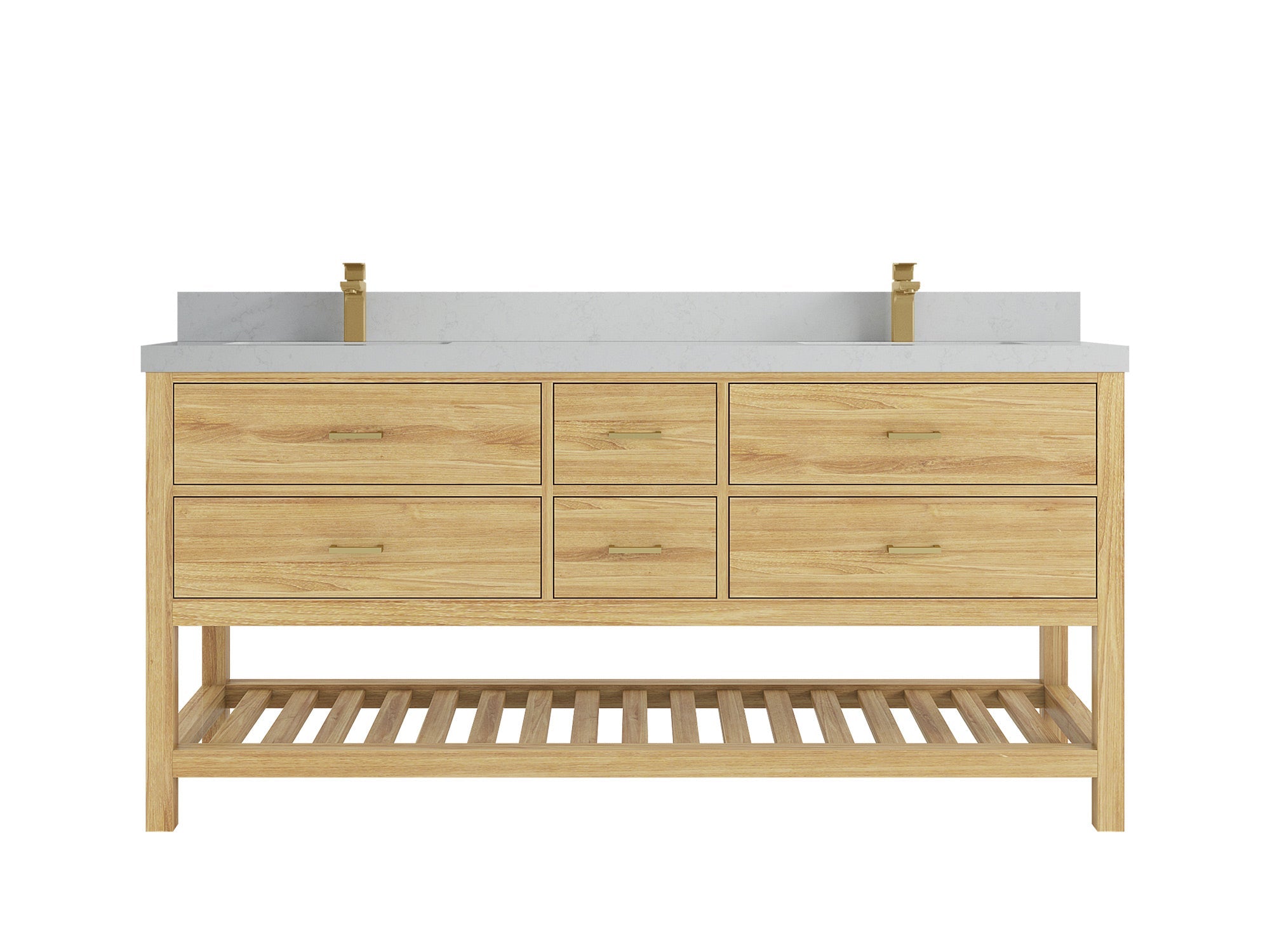 Parker Teak Wood 72 in. W x 22 in. D Double Sink Bathroom Vanity - Willow Bath and Vanity