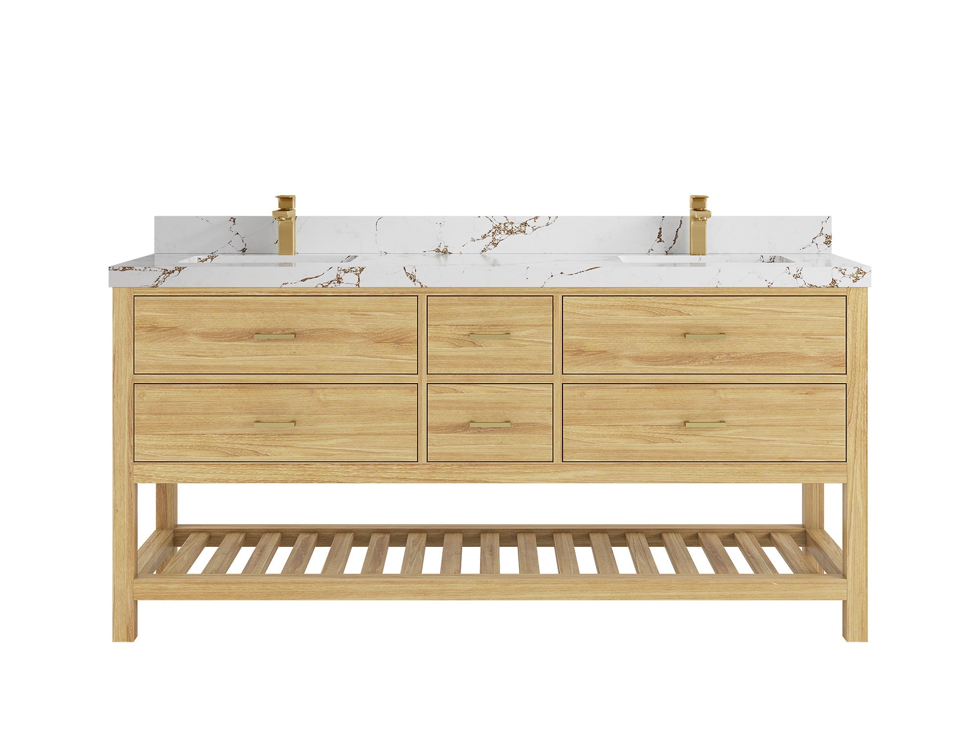 Parker Teak Wood 72 in. W x 22 in. D Double Sink Bathroom Vanity - Willow Bath and Vanity