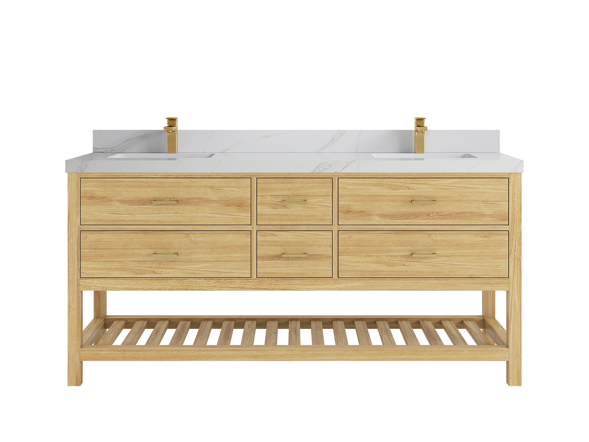 Parker Teak Wood 72 in. W x 22 in. D Double Sink Bathroom Vanity - Willow Bath and Vanity