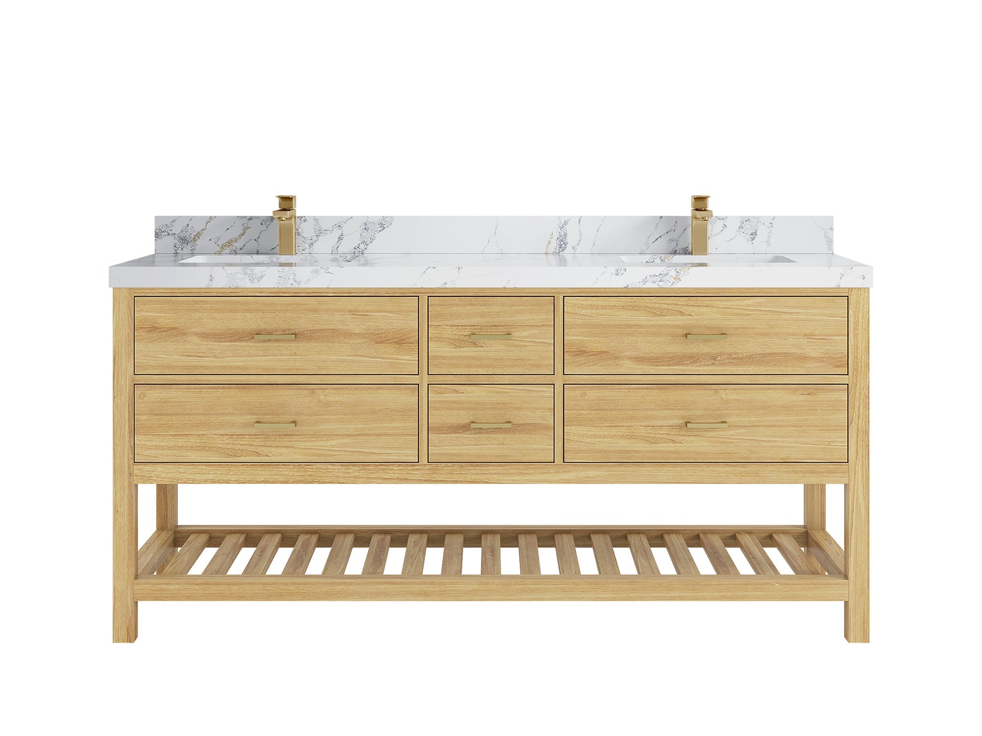 Parker Teak Wood 72 in. W x 22 in. D Double Sink Bathroom Vanity - Willow Bath and Vanity