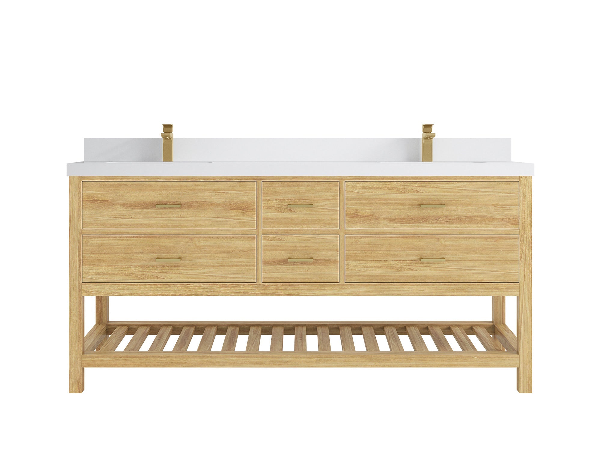 Parker Teak Wood 72 in. W x 22 in. D Double Sink Bathroom Vanity - Willow Bath and Vanity