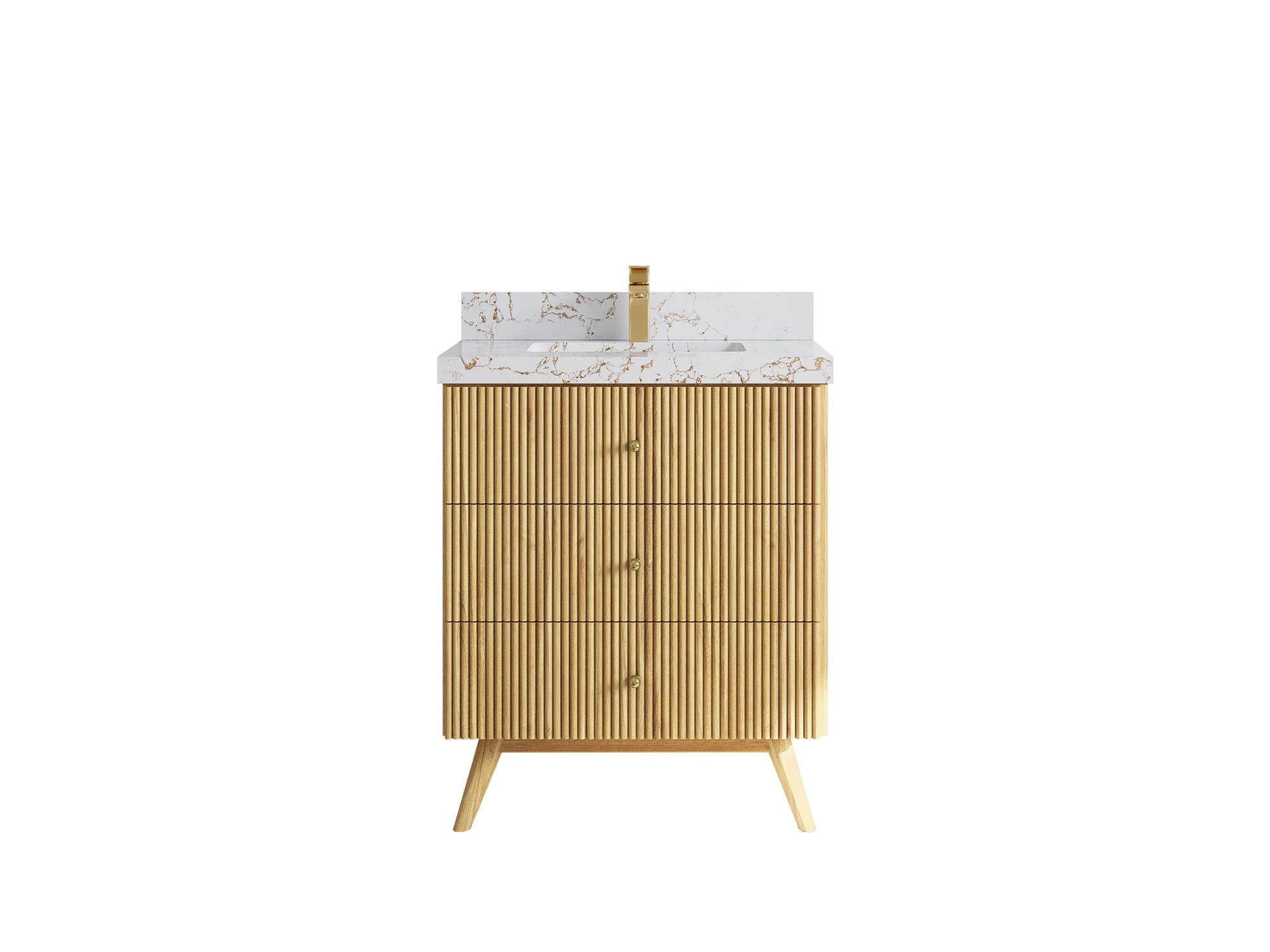 Pasadena Teak Wood 30 in. W x 22 in. D Single Sink Bathroom Vanity - Willow Bath and Vanity