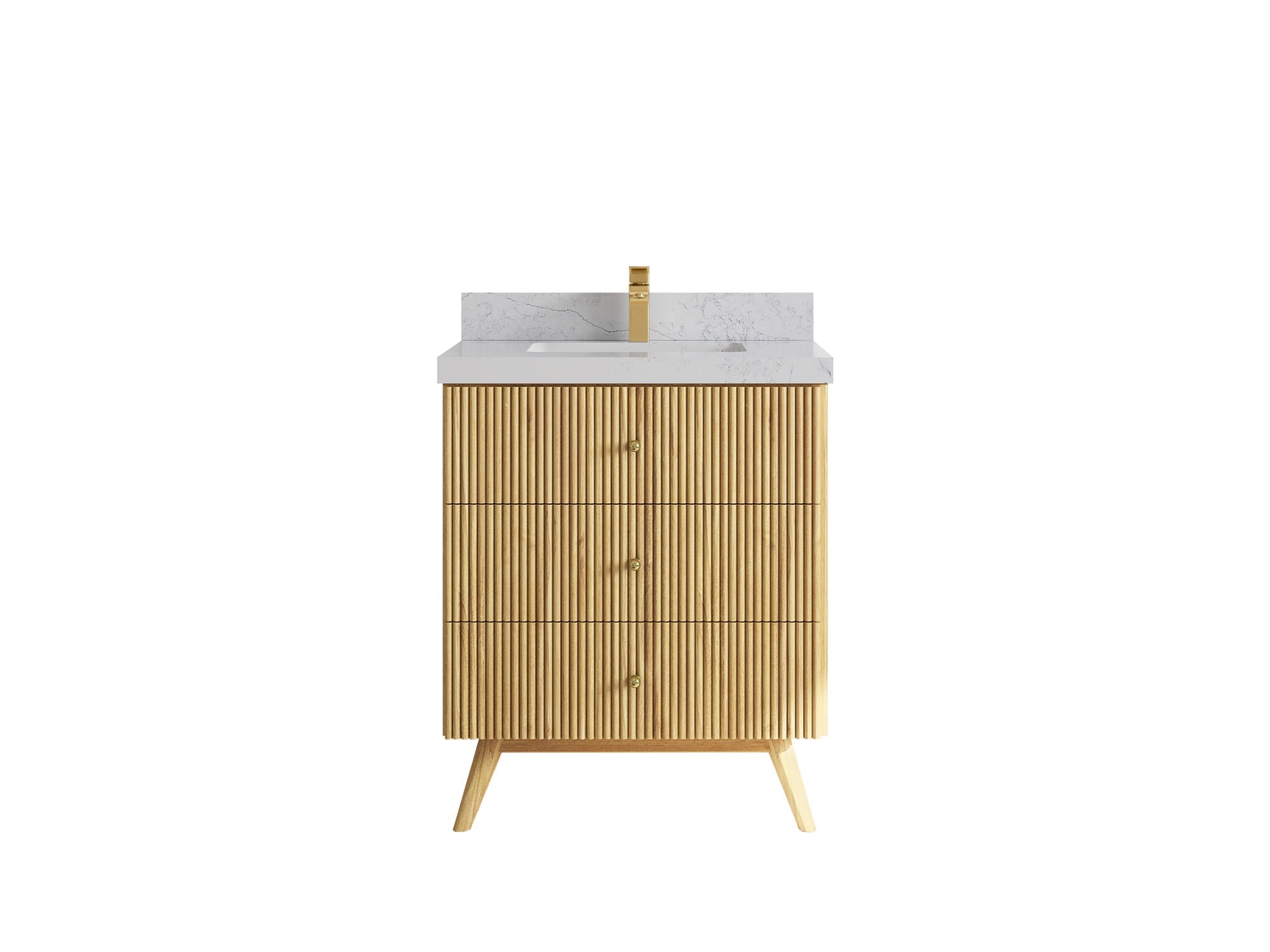 Pasadena Teak Wood 30 in. W x 22 in. D Single Sink Bathroom Vanity - Willow Bath and Vanity