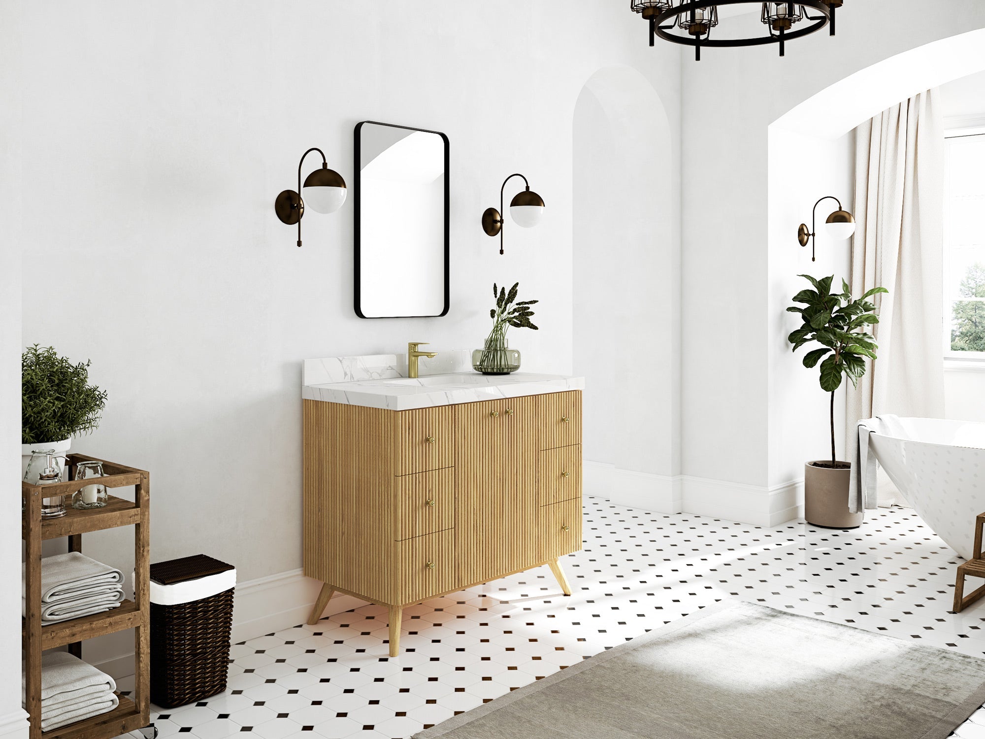 Pasadena Teak Wood 42 in. W x 22 in. D Single Sink Bathroom Vanity - Willow Bath and Vanity