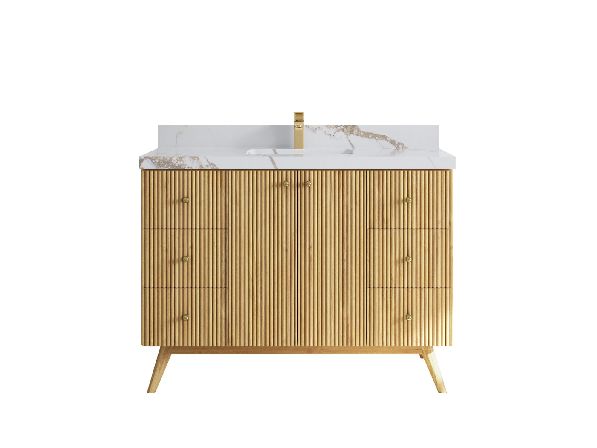 Pasadena Teak Wood 48 in. W x 22 in. D Single Sink Bathroom Vanity - Willow Bath and Vanity