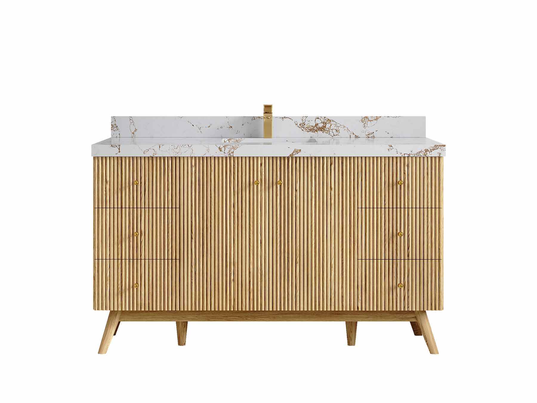 Pasadena Teak Wood 60 in. W x 22 in. D Single Sink Bathroom Vanity - Willow Bath and Vanity