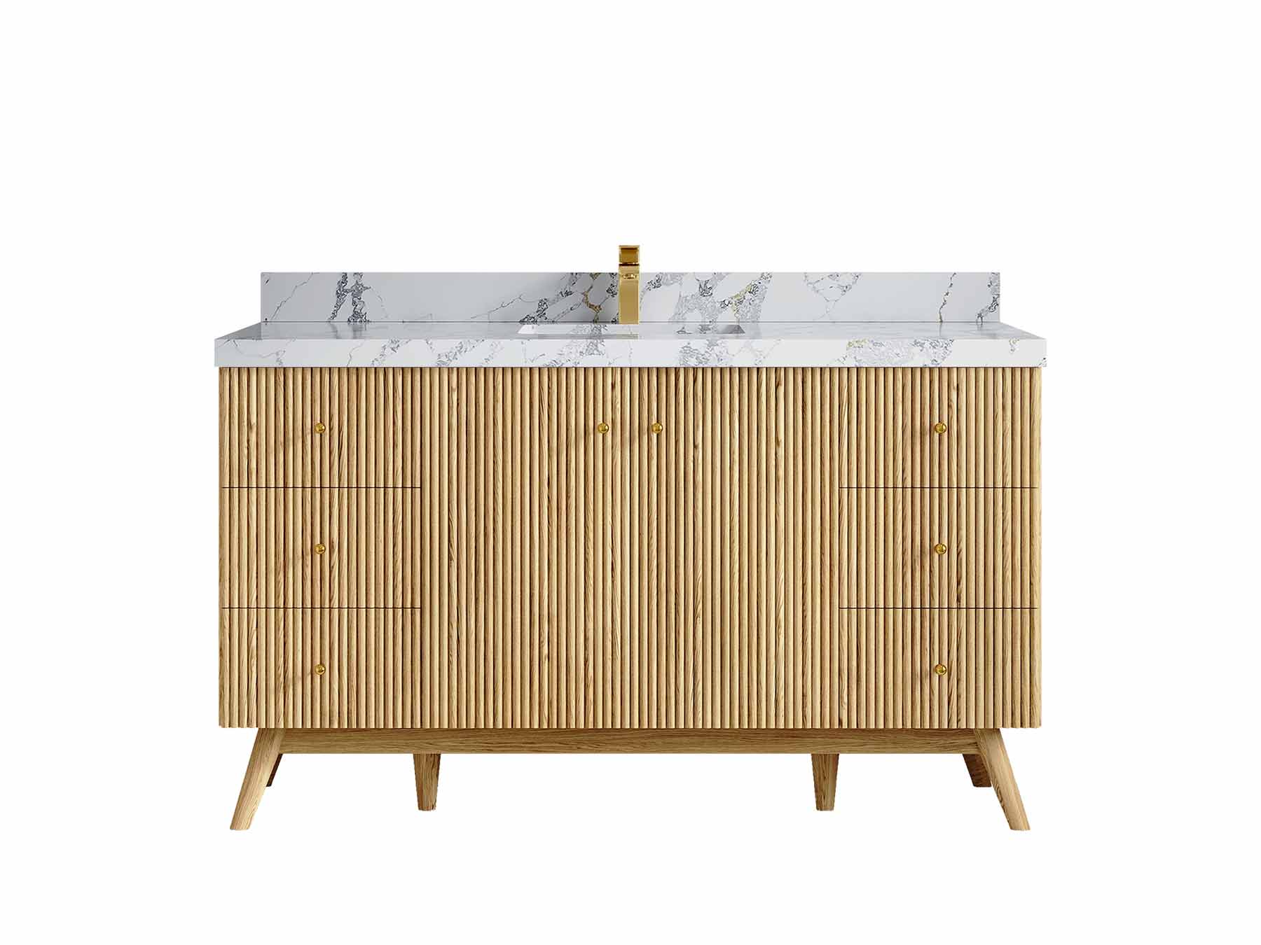 Pasadena Teak Wood 60 in. W x 22 in. D Single Sink Bathroom Vanity - Willow Bath and Vanity