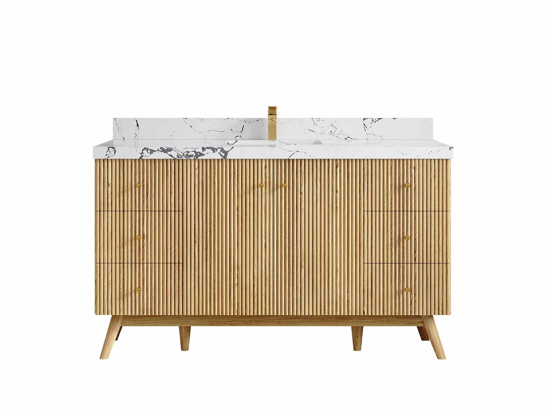 Pasadena Teak Wood 60 in. W x 22 in. D Single Sink Bathroom Vanity - Willow Bath and Vanity