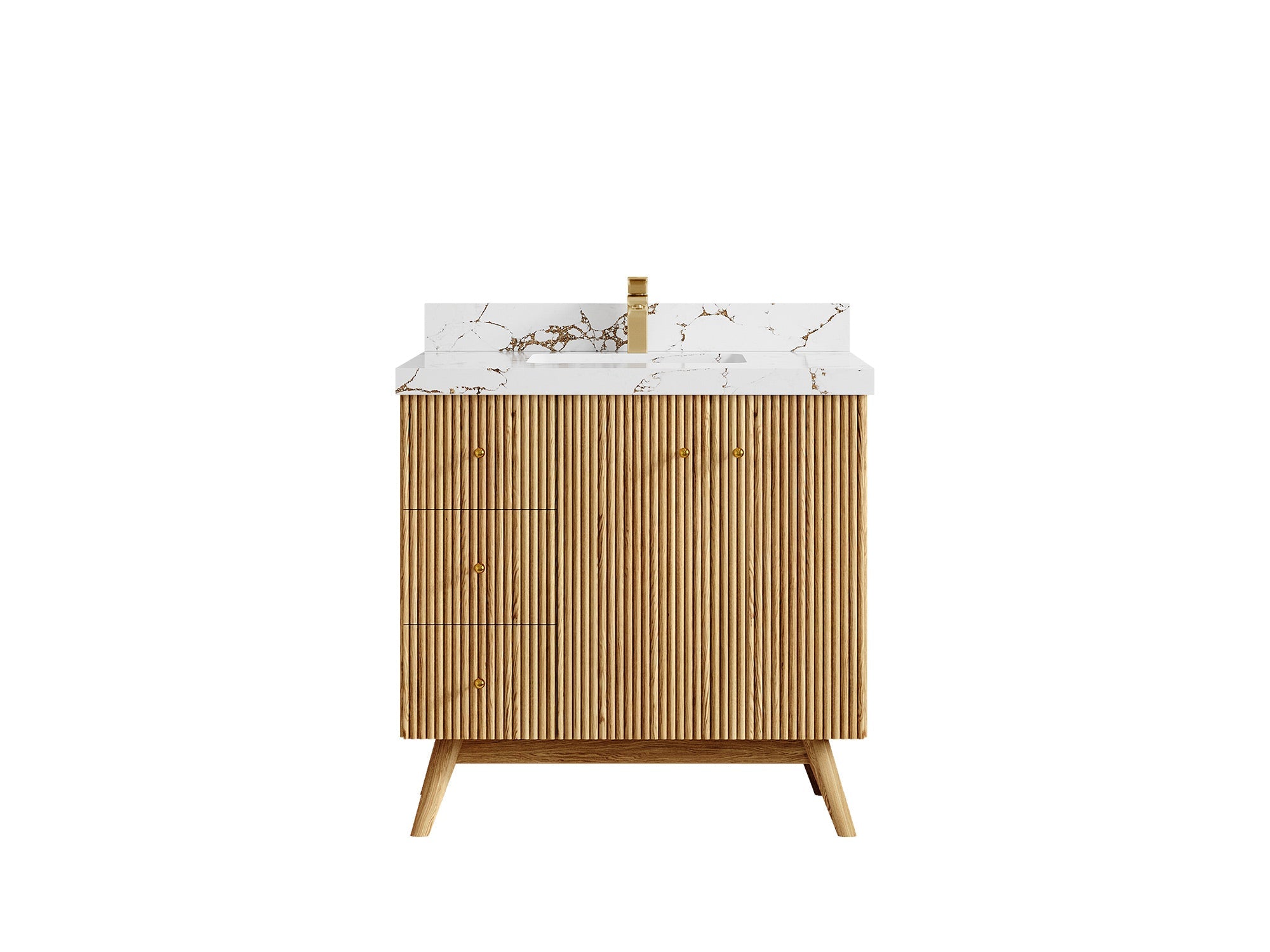 Pasadena White Oak 36 in. W x 22 in. D Center Sink Bathroom Vanity - Willow Bath and Vanity