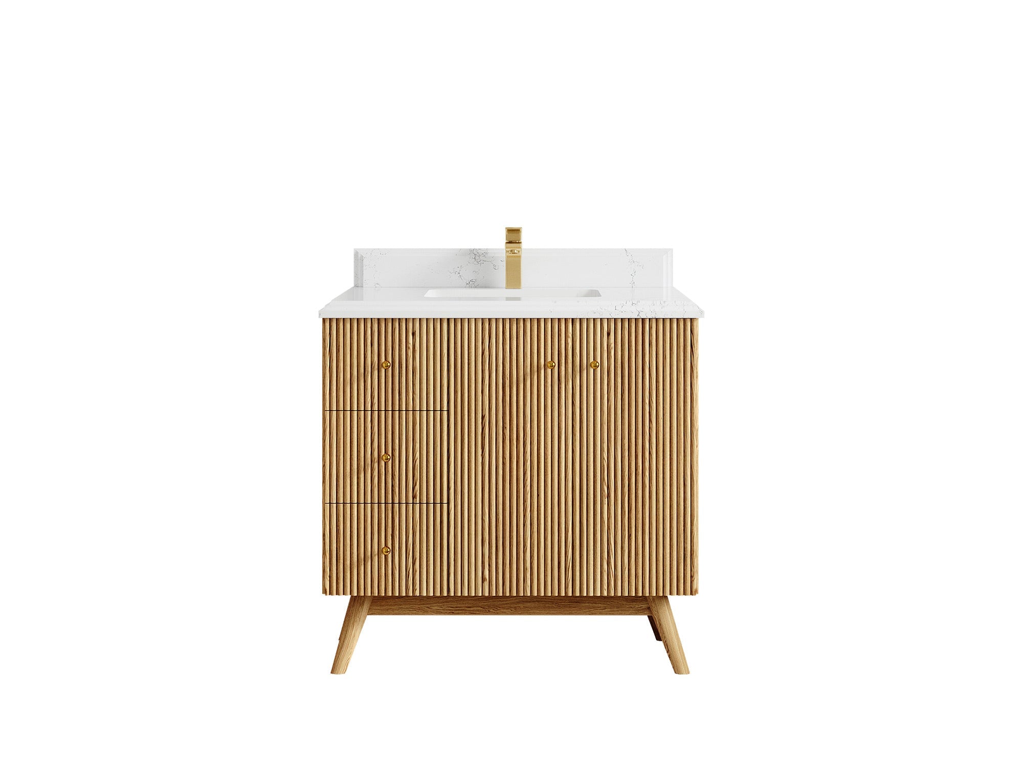 Pasadena White Oak 36 in. W x 22 in. D Center Sink Bathroom Vanity - Willow Bath and Vanity