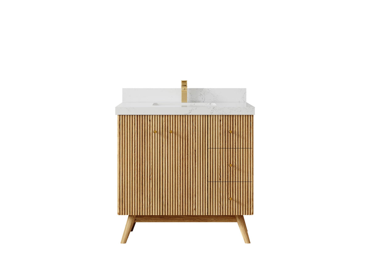 Pasadena White Oak 36 in. W x 22 in. D Center Sink Bathroom Vanity - Willow Bath and Vanity