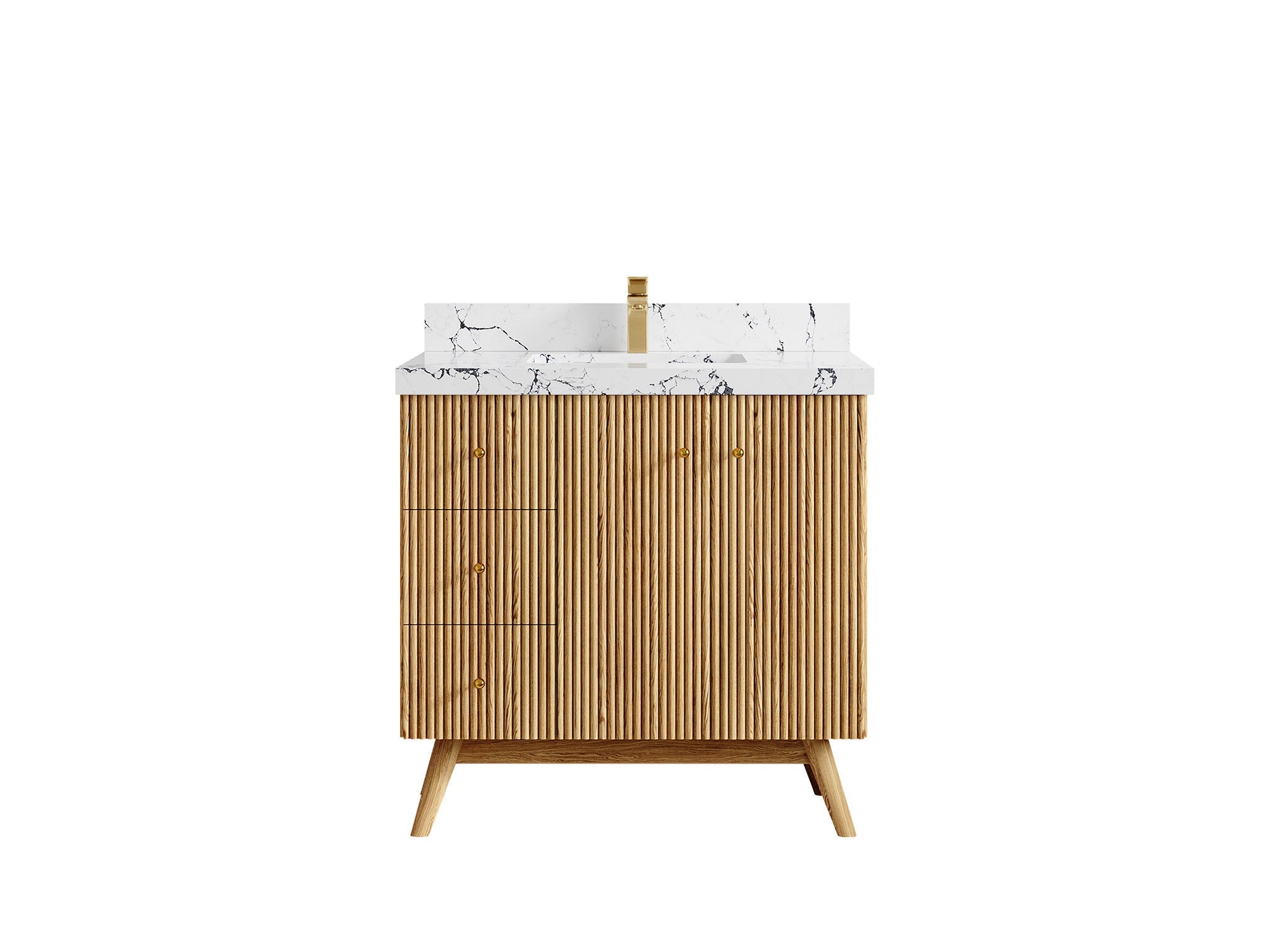 Pasadena White Oak 36 in. W x 22 in. D Center Sink Bathroom Vanity - Willow Bath and Vanity