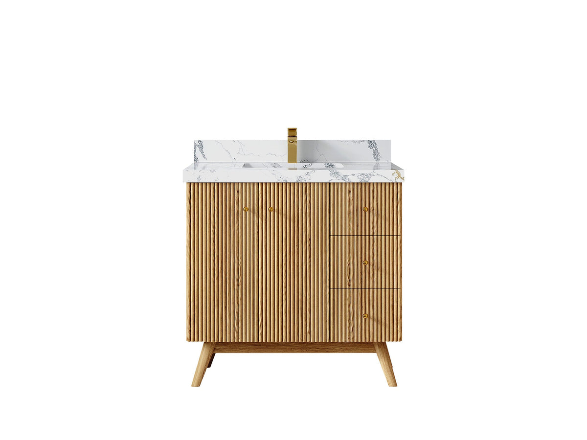 Pasadena White Oak 36 in. W x 22 in. D Center Sink Bathroom Vanity - Willow Bath and Vanity