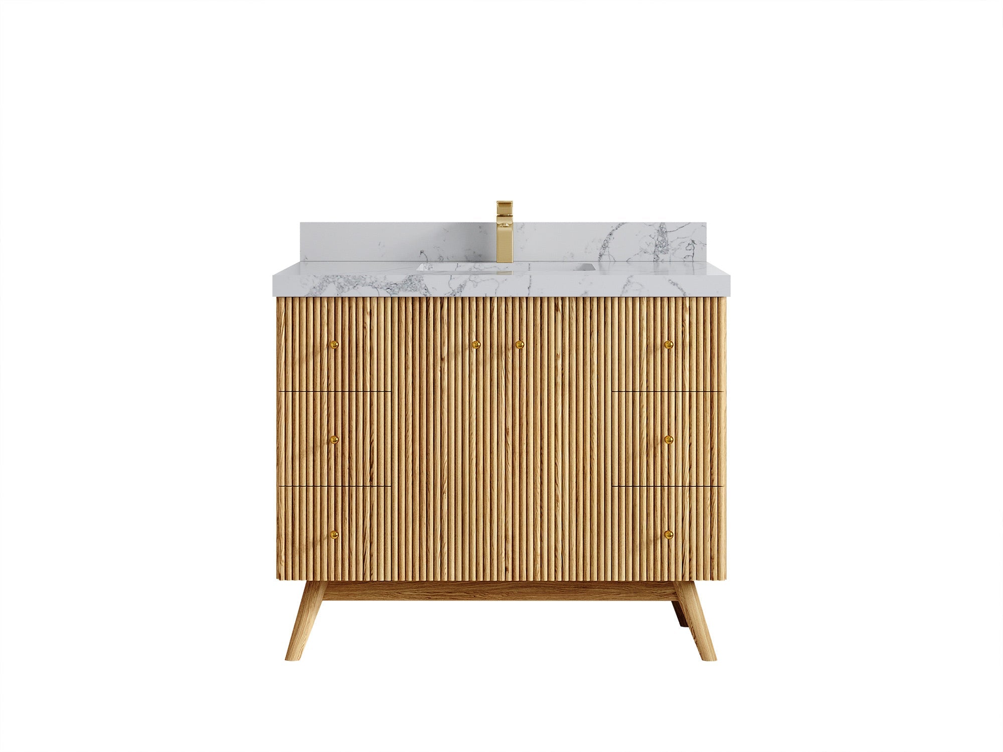 Pasadena White Oak 42 in. W x 22 in. D Single Sink Bathroom Vanity - Willow Bath and Vanity