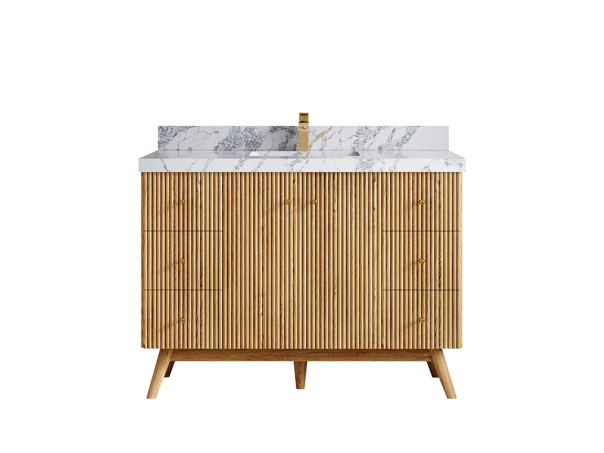 Pasadena White Oak 48 in. W x 22 in. D Single Sink Bathroom Vanity - Willow Bath and Vanity