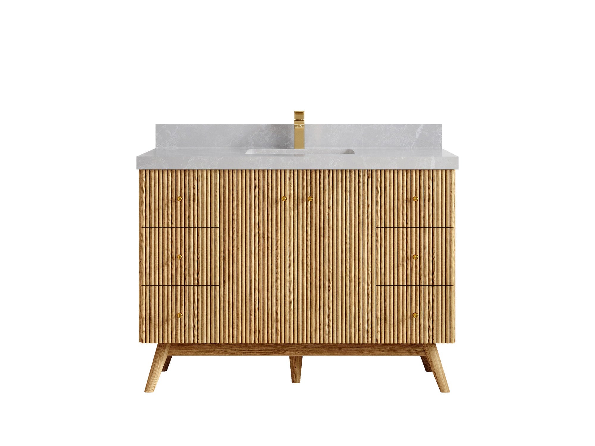 Pasadena White Oak 48 in. W x 22 in. D Single Sink Bathroom Vanity - Willow Bath and Vanity